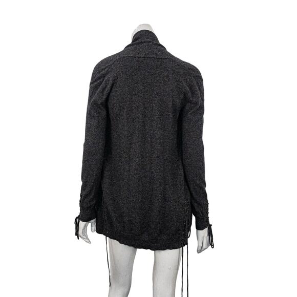 The Kooples Women's Wool Cashmere open front Cardigan lace up cuff sz 1 - Picture 4 of 10